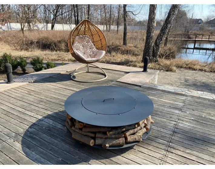 Садовый костёр Crown Medium (149 см) со стеклянной защитной ширмой